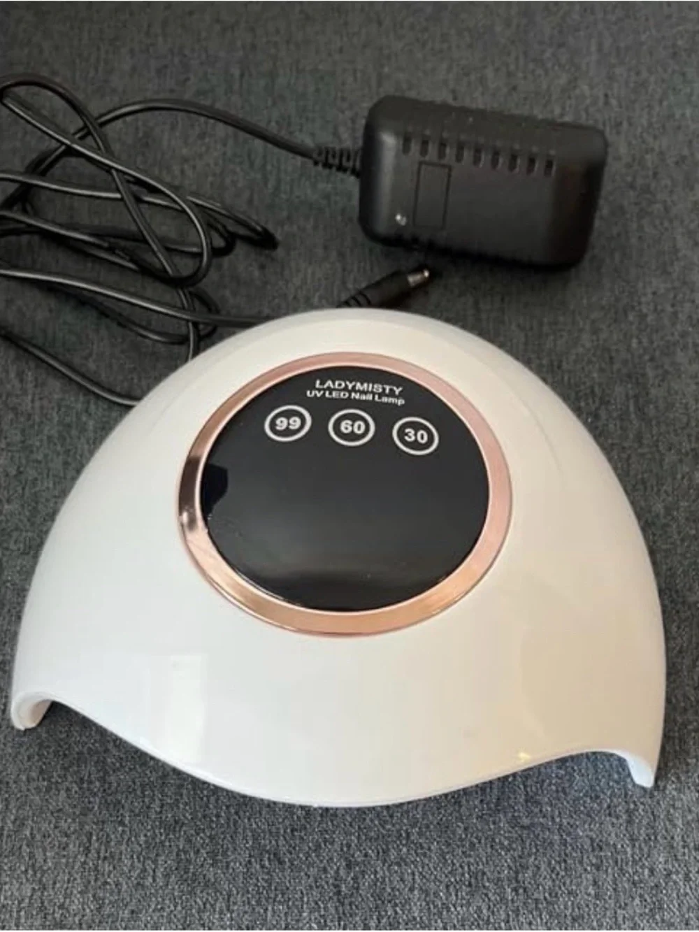 LADYMISTY UV LED Nail Lamp - White with Rose Gold Accent